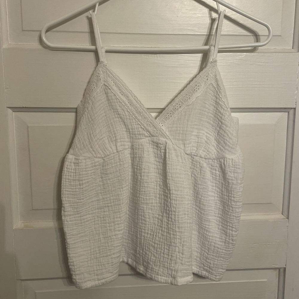 Laura Ashley 100% Cotton Summer Tank Eyelets White‎ Small
